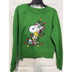Snoopy Sweatshirt‎ Kids Green Size Large